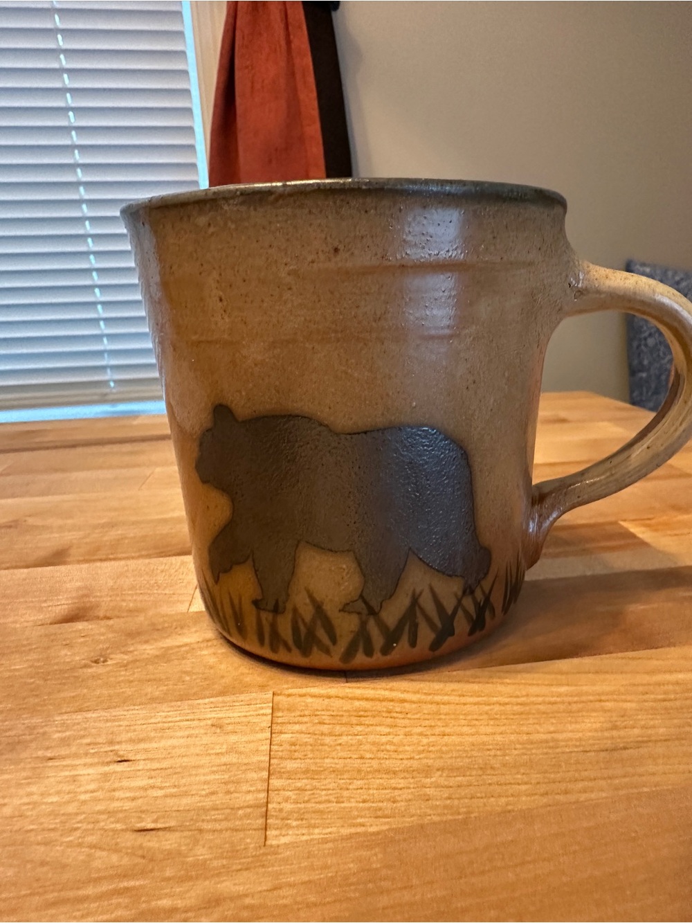 Vintage Retired Monroe Salt Works Pottery- Hard to Find Jumbo Black Bear Mug